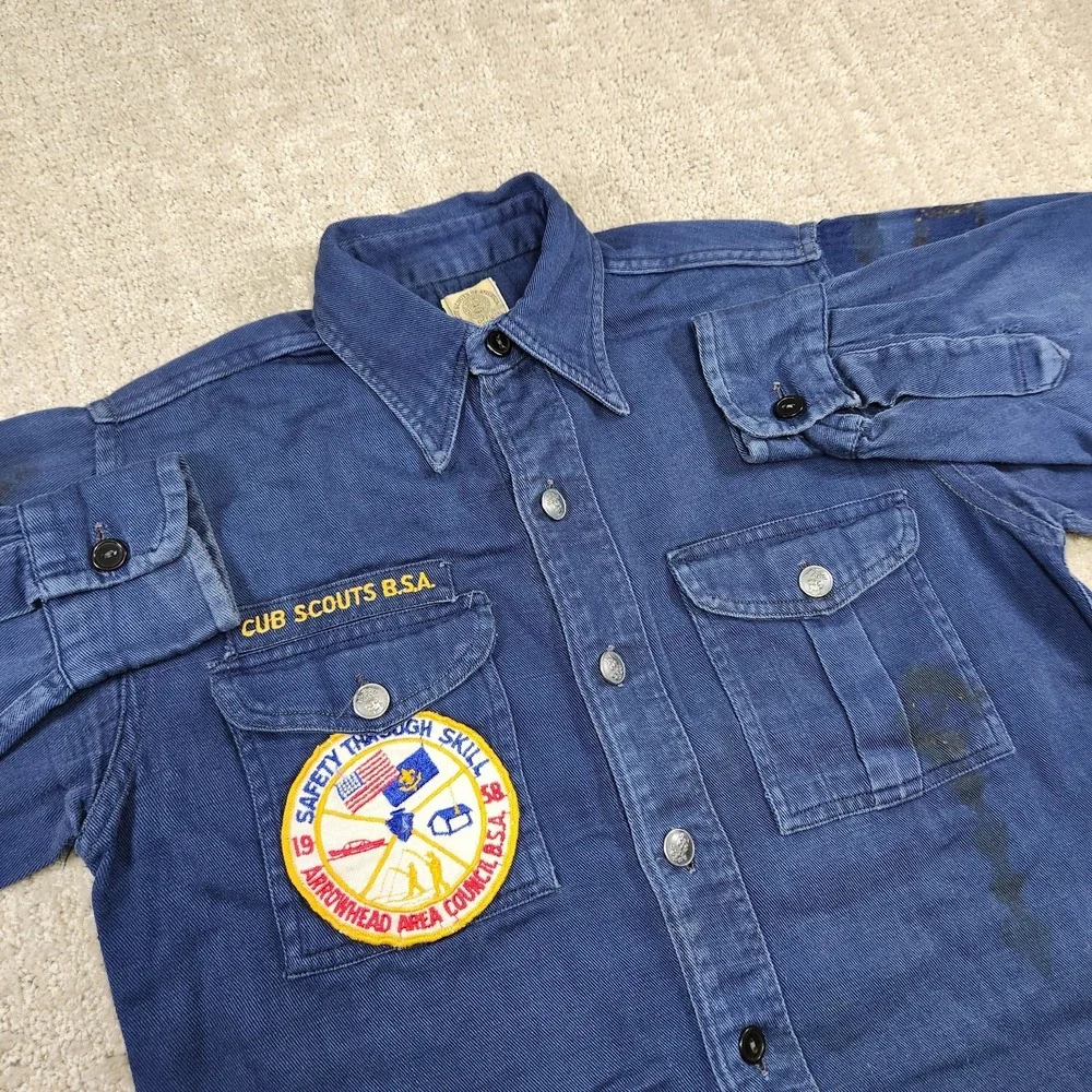 Vintage 1930s 30s Boy Scouts Shirt Neck 13 S Selvedge Gussett Cub Scouts USA